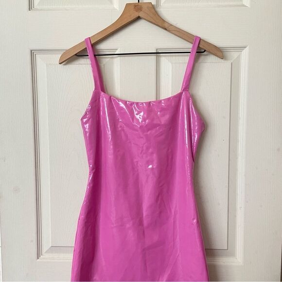 Revolve Superdown Kylee pink latex leather mini dress - Picture 2 of 5